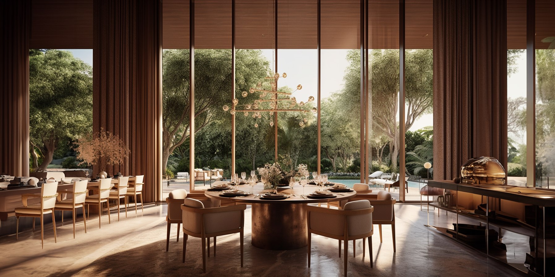 Amaala dining room with garden view