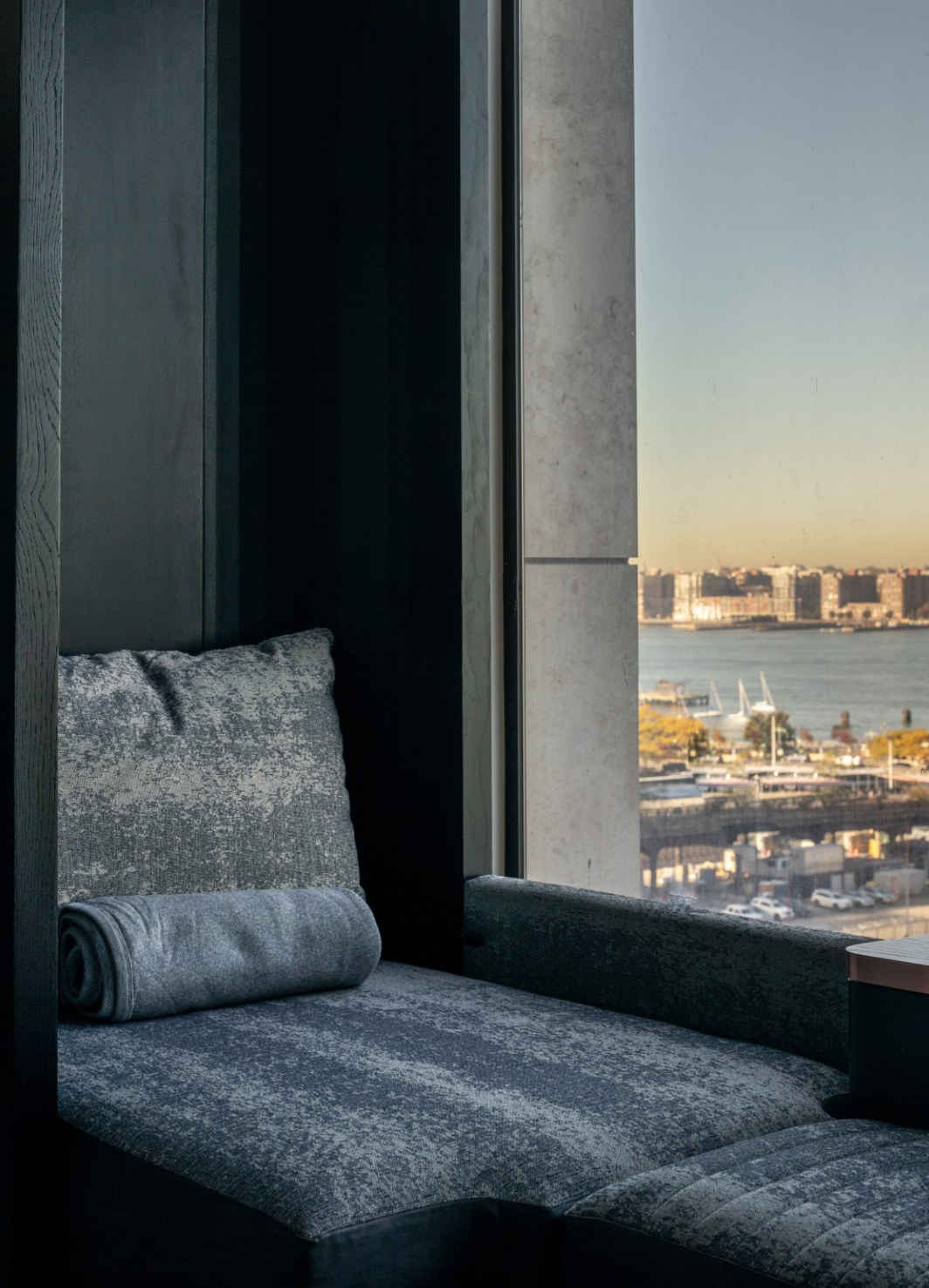The Spa relaxation lounge with city view
