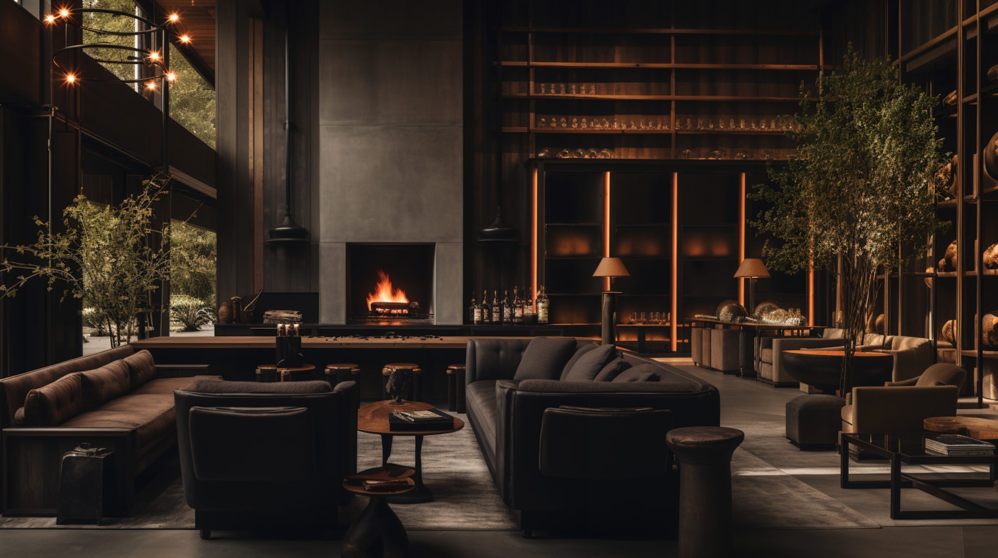 Sonoma lounge with fireplace