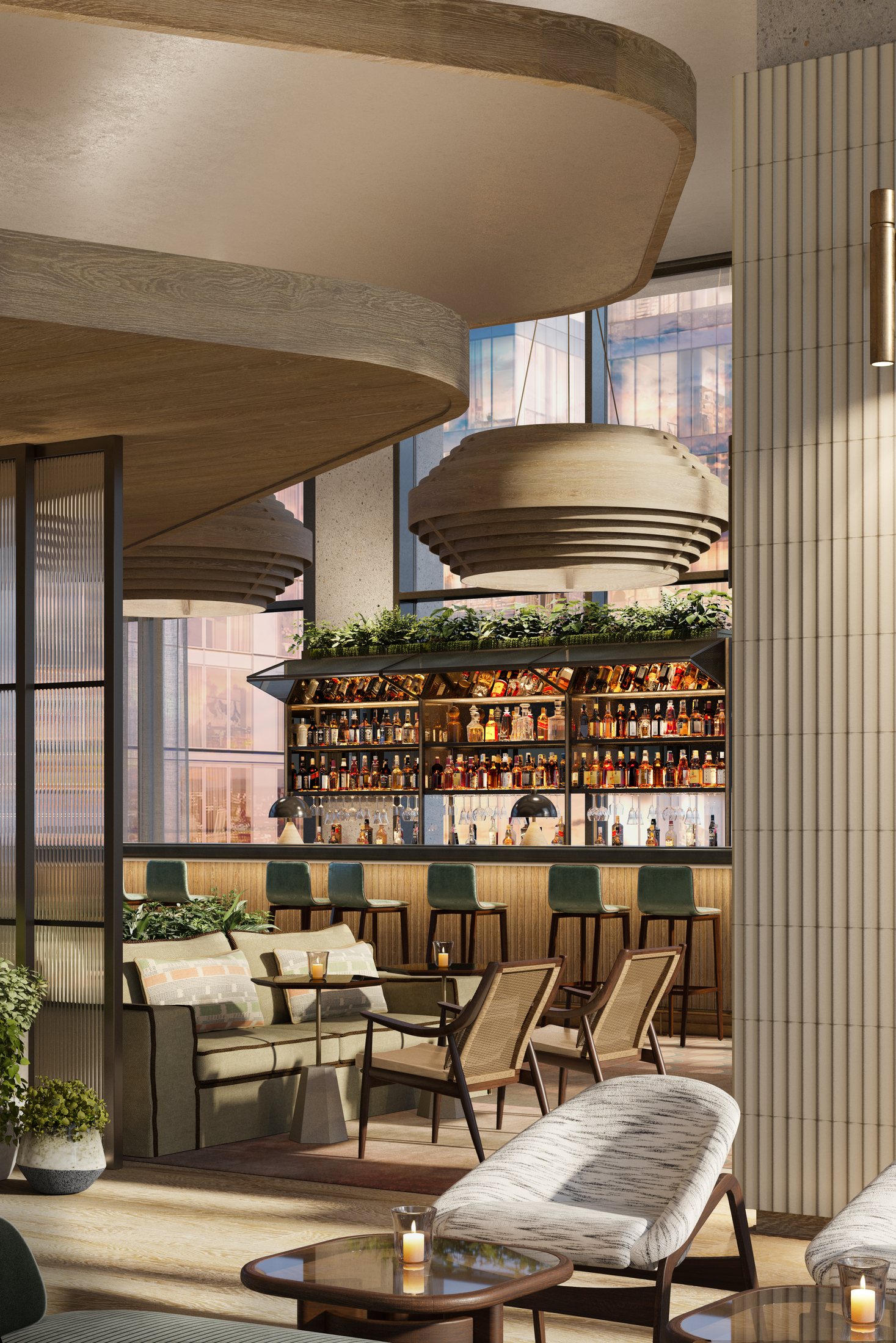 Lobby bar and library