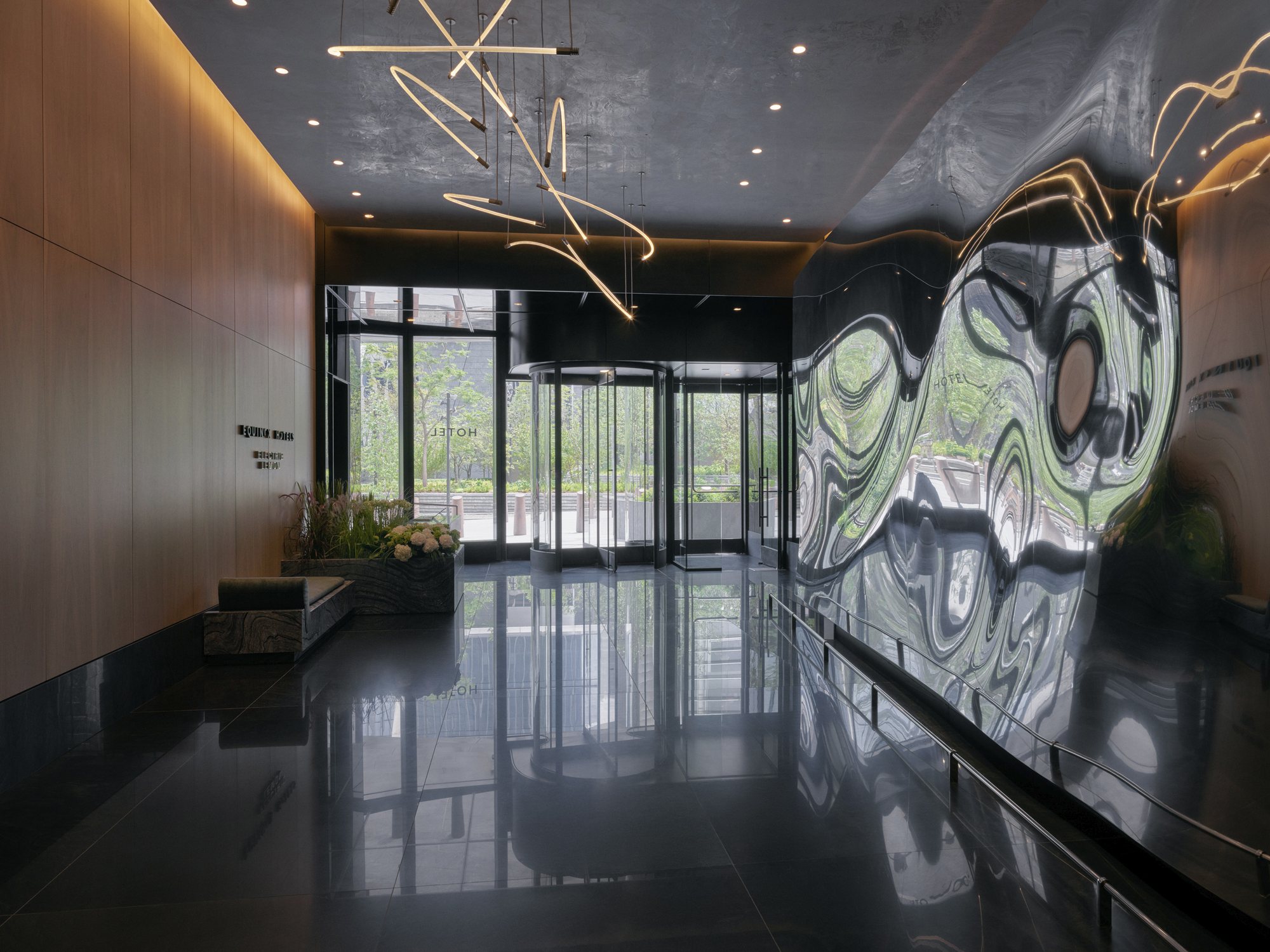 Lobby with chrome artwork by Based Upon