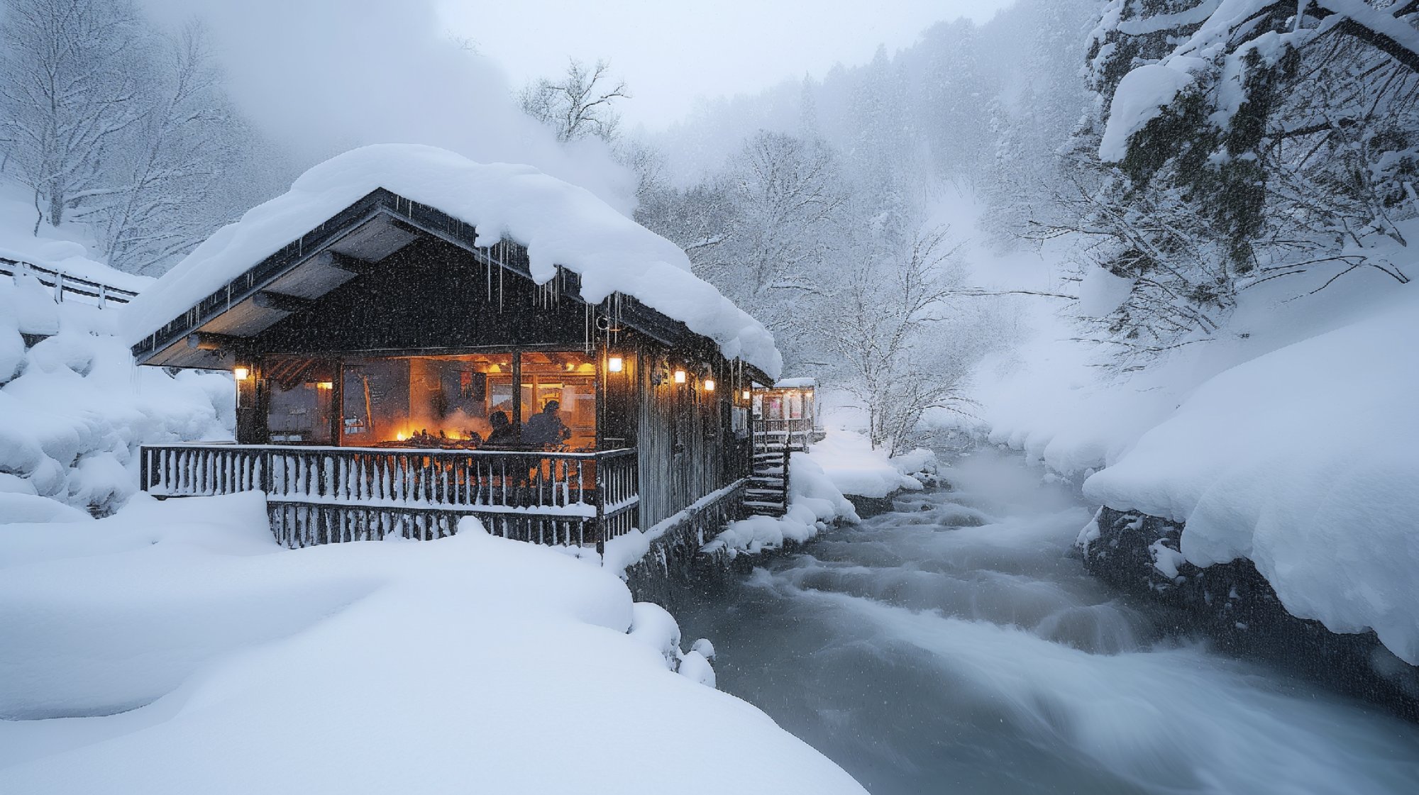 Deer Valley alpine lodge in snow