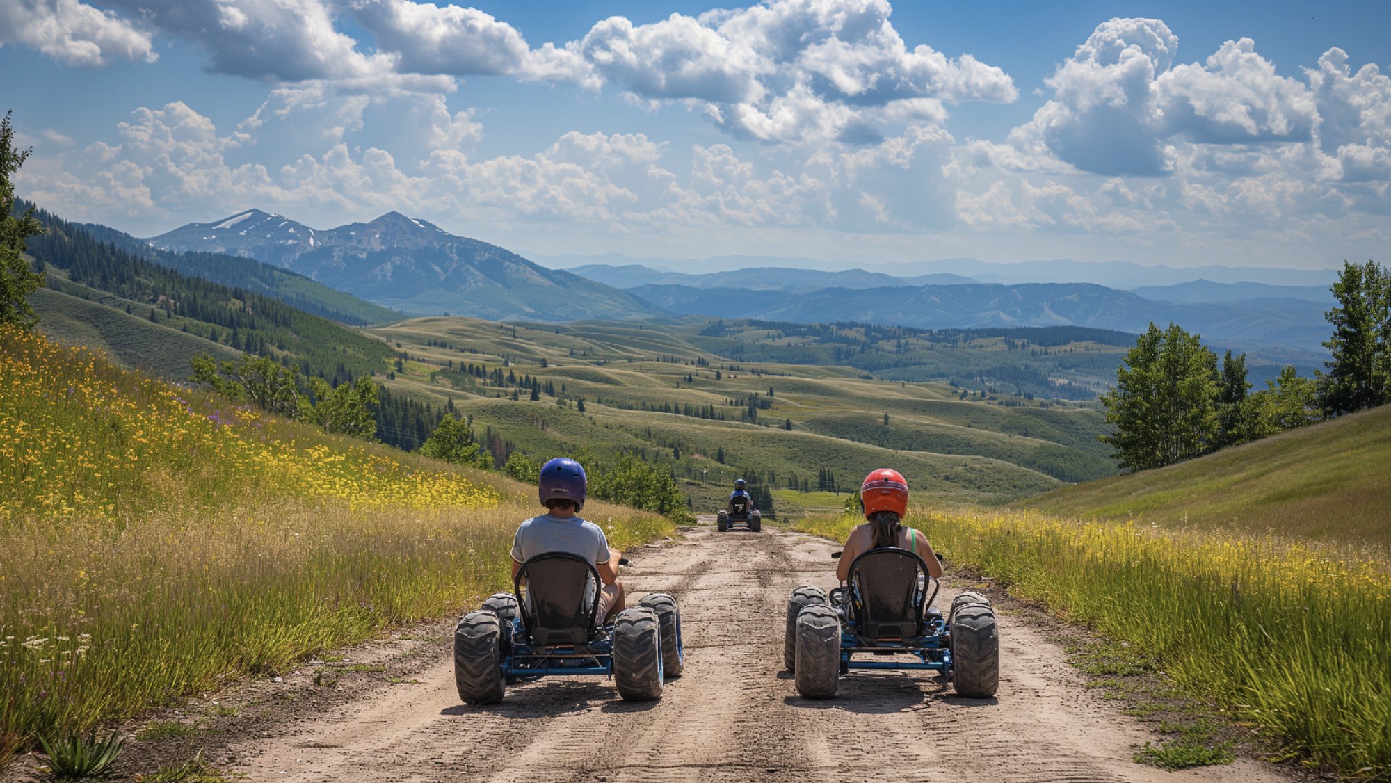 Off-road riding in the meadow